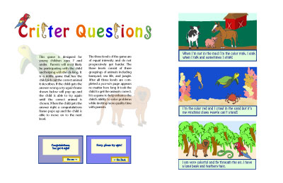 Critter Questions Game